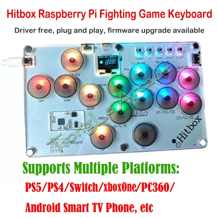 

Flatbox SOCD Hitbox Sallybox для ПК/Android WASD Hitbox Клавиатура Fighting Stick Контроллер для PS4 Геймпад Xinput/Switch