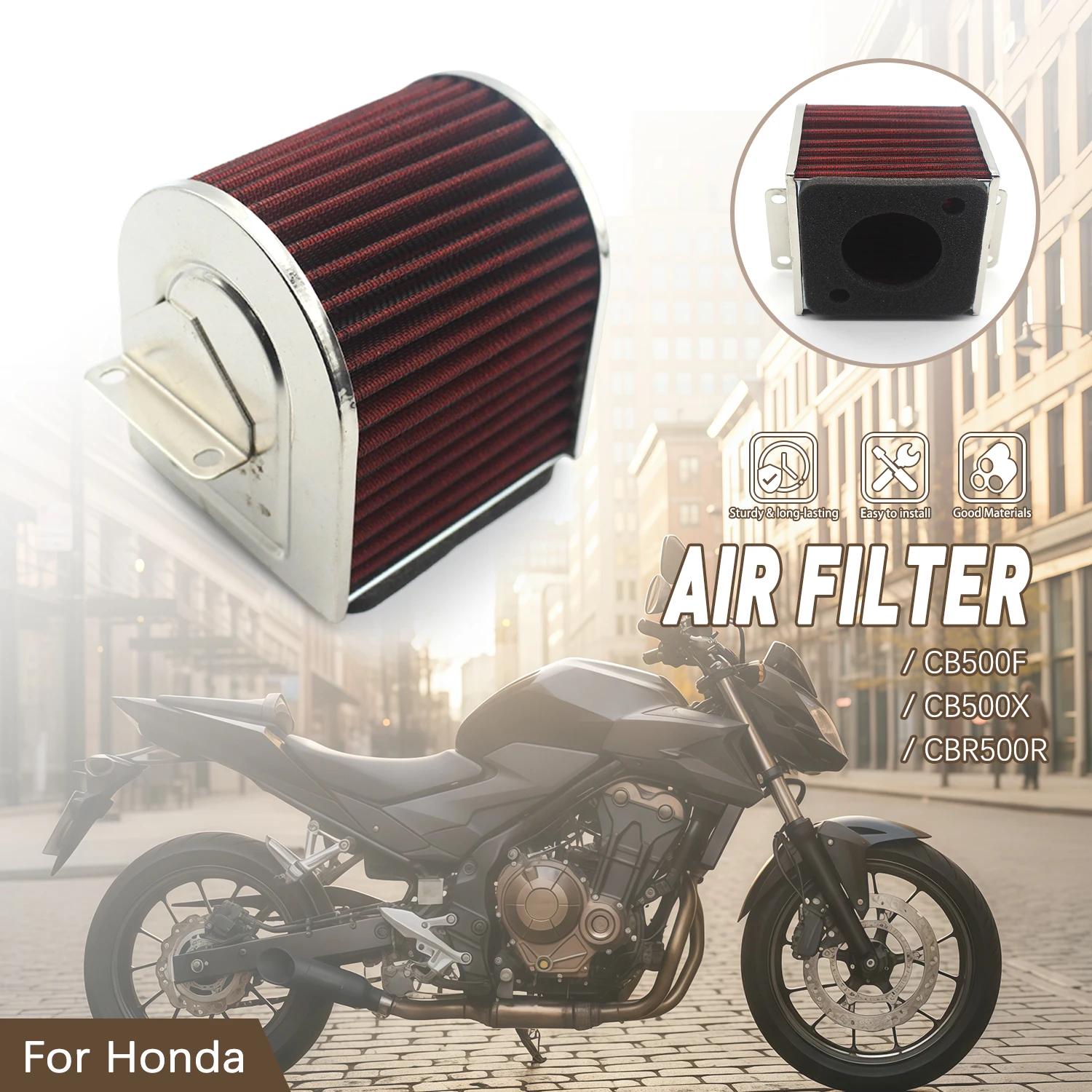 For Honda CB500F CB500 F CB500X CB 500X CBR500R CBR 500R 2013 2014 2015 2016 2017 2018 Washable High Flow Motorcycle Air Filter