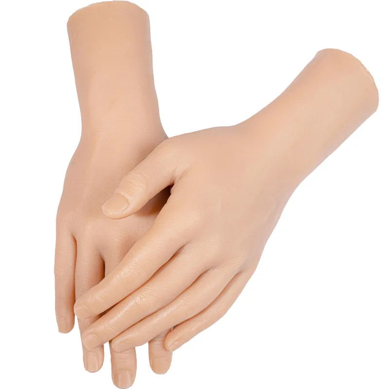 

Nail Practice Hand Finger Bendable Positioning Male Hand Mannequin Silicone Hand Model For Painting Photograph Jewelry Display