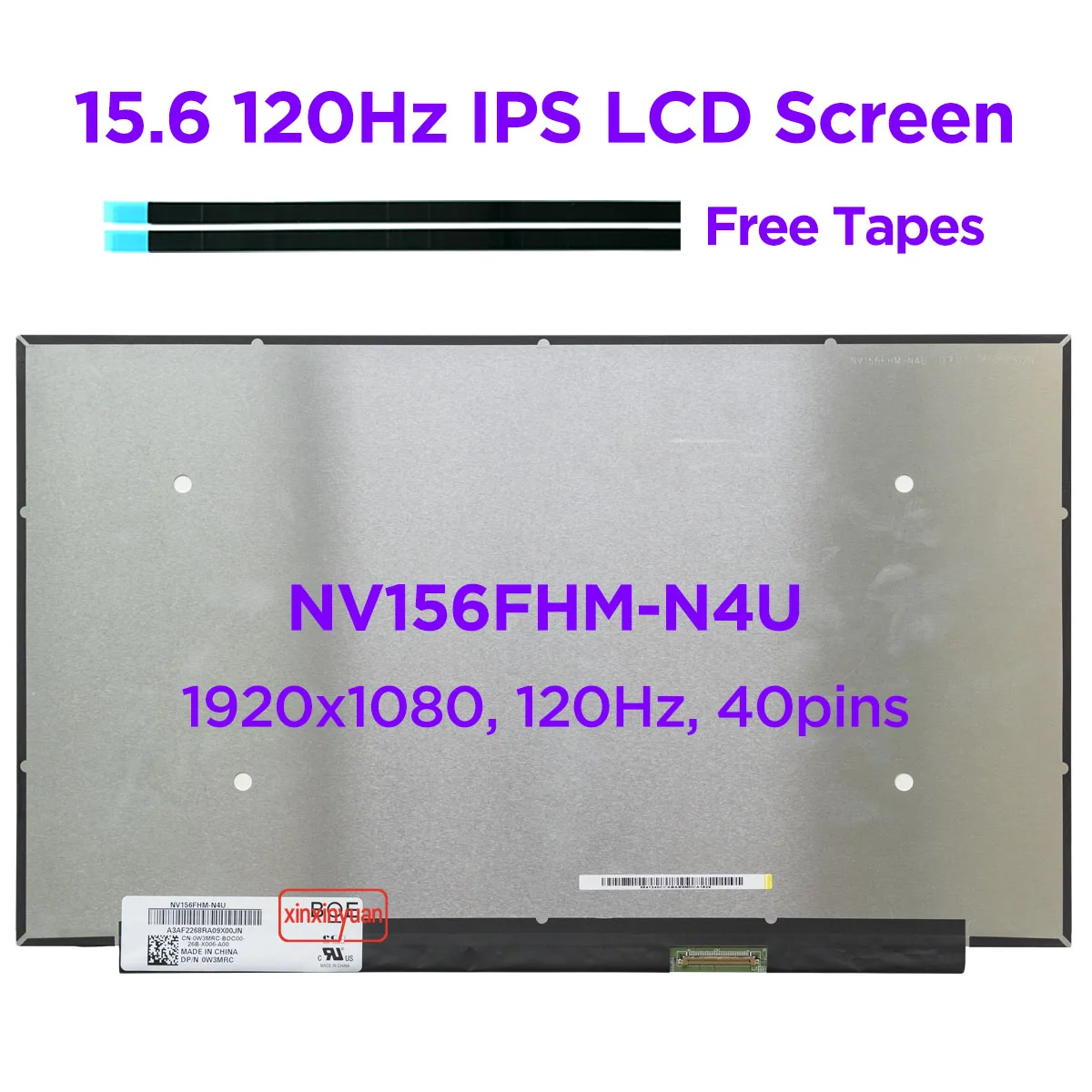 

15.6 120Hz Laptop LCD Screen NV156FHM-N4U LM156LFGL 03 for DELL G5505 ASUS FX505 FX531 FX571 Display Panel FHD1920x1080 40pins