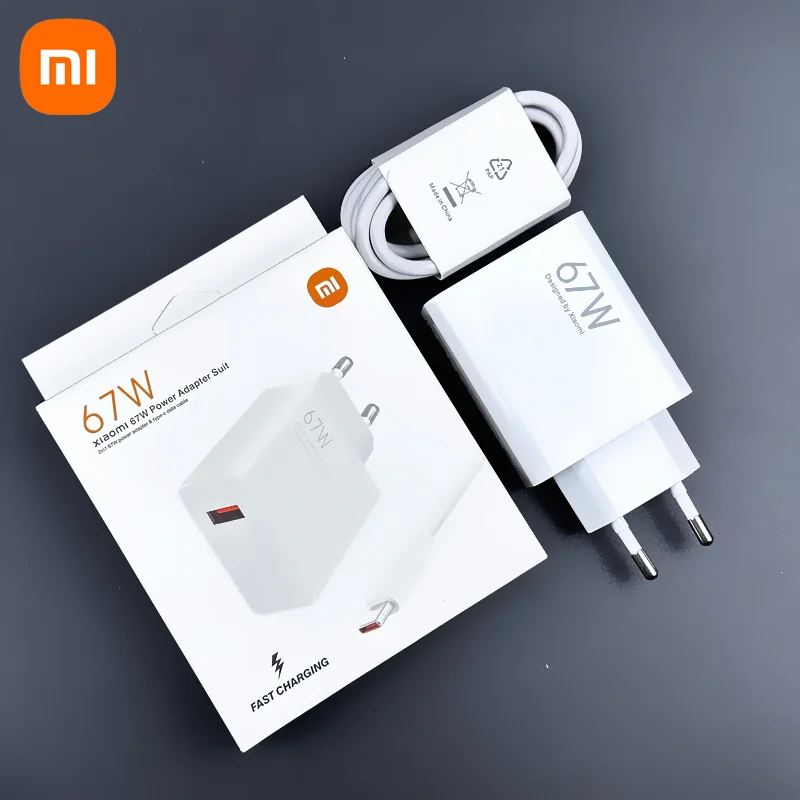 Xiaomi Mi 67W Wall Charger Original 67 Watt Carregador Adapter EU US Redmi K50 Poco Blackshark 3 Pro Mi 12 11 Ultra Type C Cable