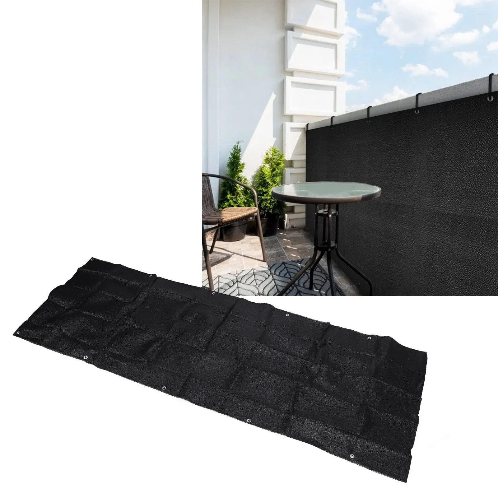 

0.9x5m Balcony Privacy Net, HDPE Reinforced Edge, 99% UV Protection, Fits Balcony, Pool & More, Easy Install with Ties & Rope