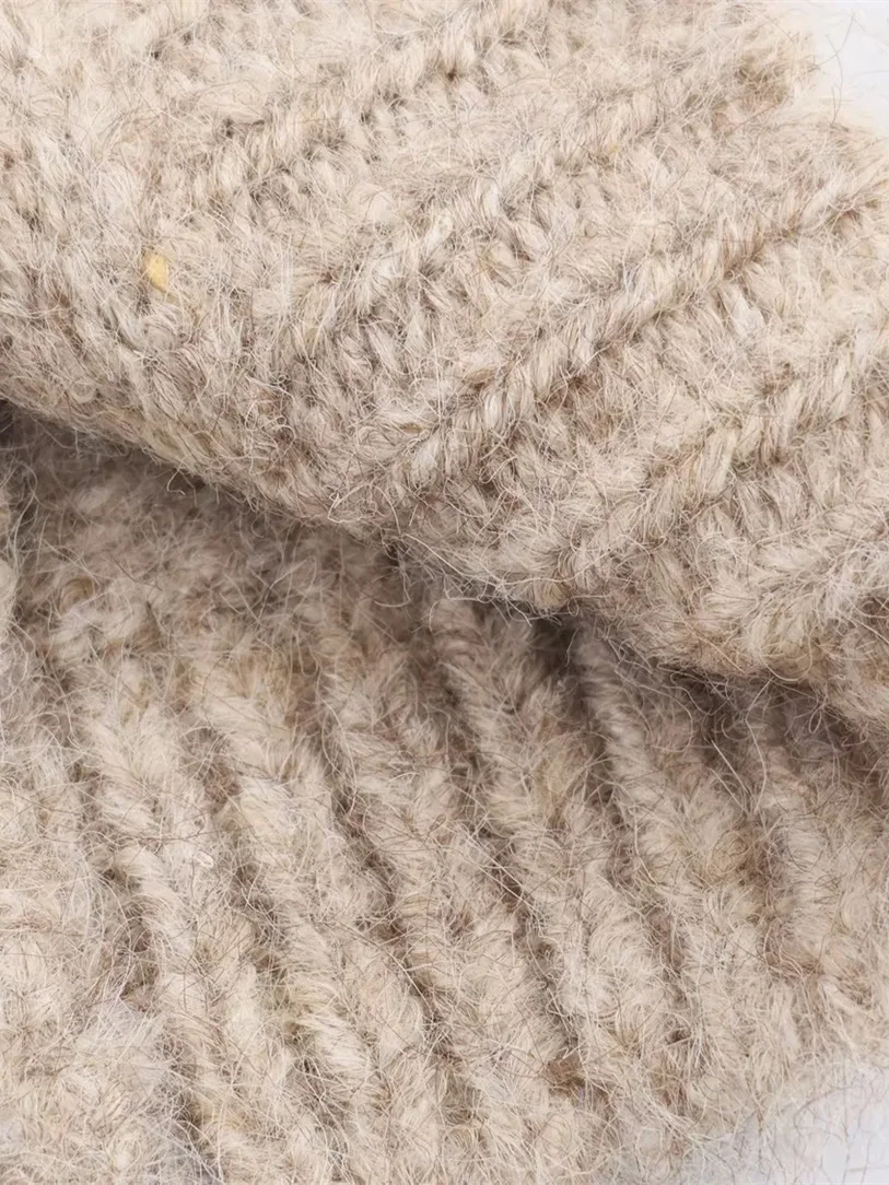 레트로 니트 세트 벨트 미디 스커트 컬러 페이딩 효과 V넥 오픈 가디건 따뜻한 캐주얼 겨울 패션 여성용 세트