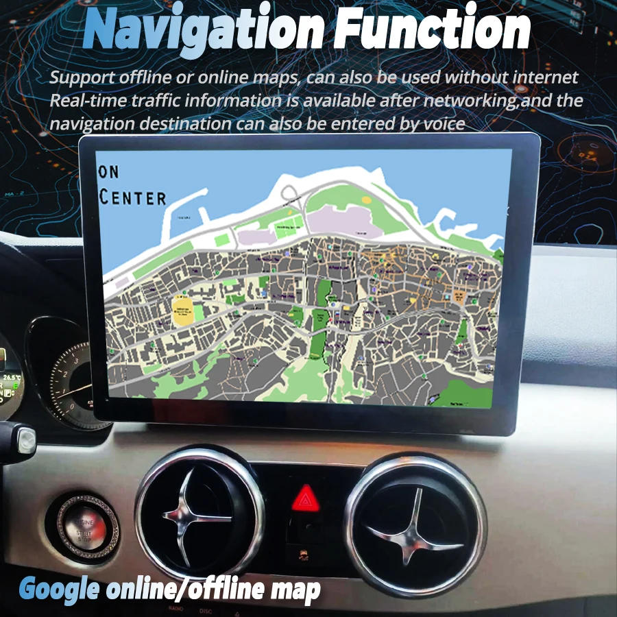 カーマルチメディアプレーヤー,13.3インチ,ベンツ,Android 14,CarPlay,自動,GPS,ステレオ,ベンツ,glk, glk200, glk260, glk300, glk350,x204