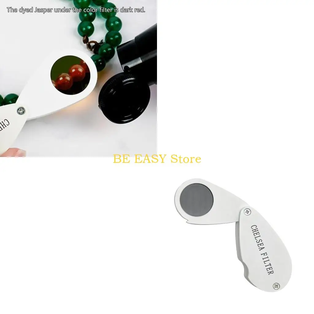 

E28F 35X ювелирная лупа, лупа Chelseas, нефритовый цветной фильтр, складная ювелирная лупа для ювелирных марок с драгоценными