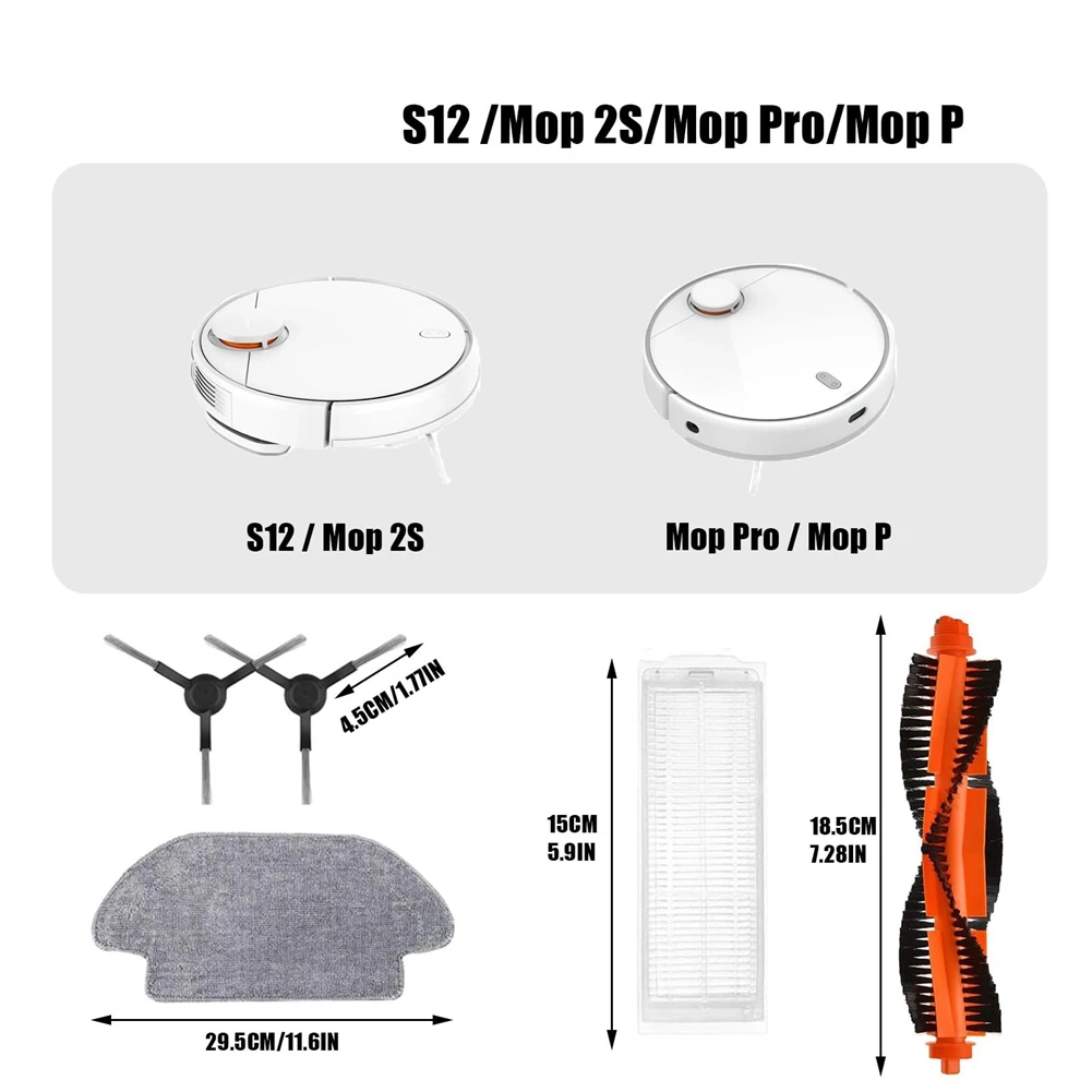 Kit d'accessoires de remplacement pour aspirateur Xiaomi Mi Robot, pièces de rechange pour aspirateur Mi S12, Mop 2S, Mop P, Mop Pro