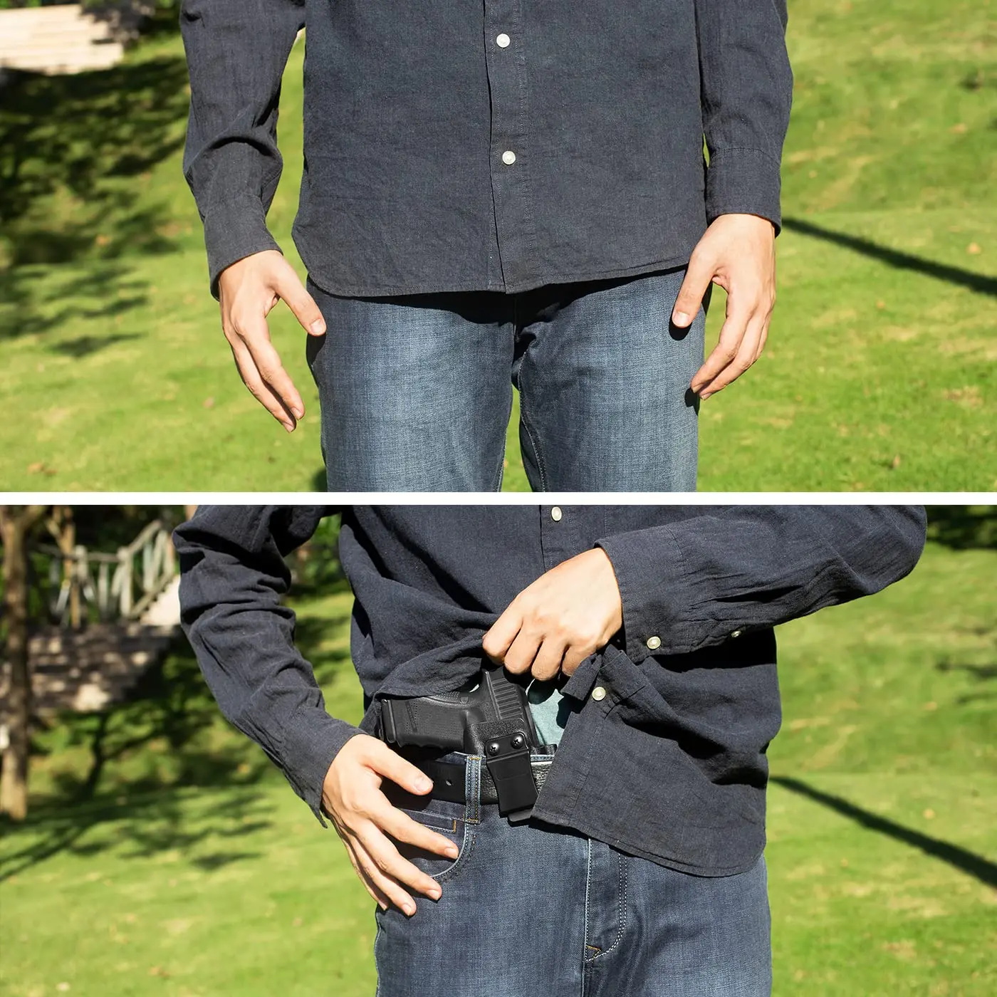 Holster Compatible avec Glock 43 43X avec ceinture intérieure coupée à TLR-6 optique, transport dissimulé, compatible avec les viseurs