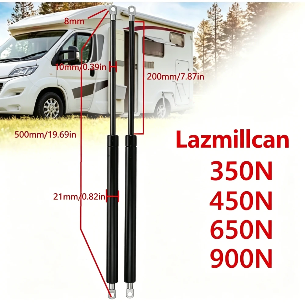

Lazmllcan 350-900N 500mm Car Gas Struts Shock Lift Support Gas Spring Rod for RV Bed Bus Caravans Window