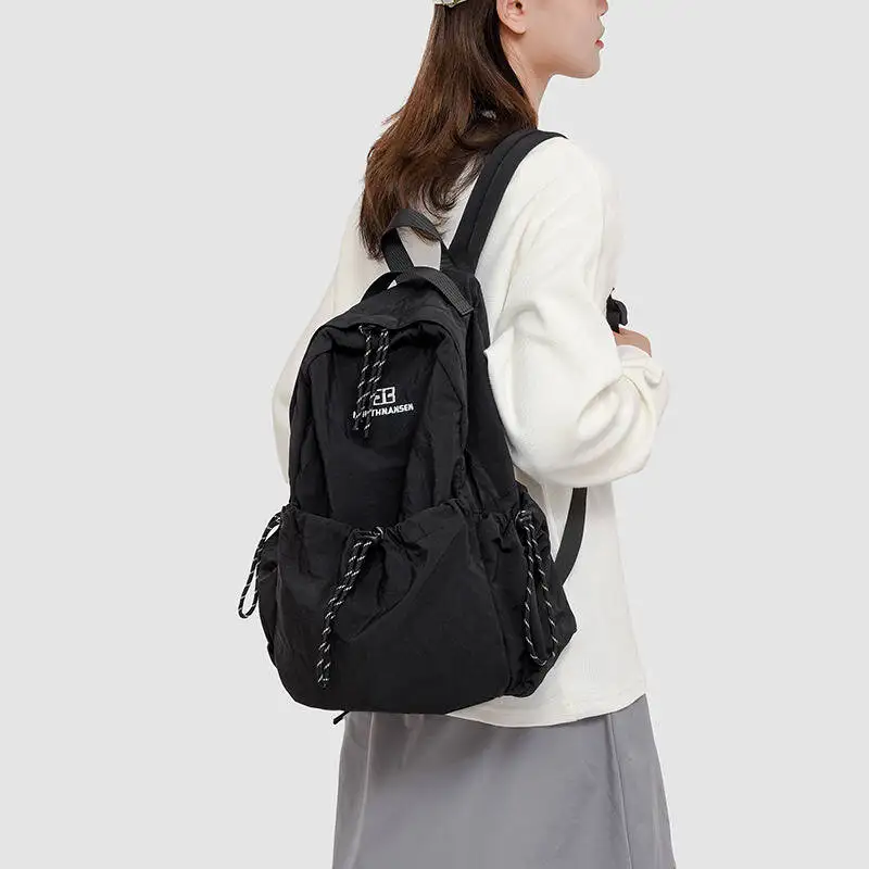 New  Nylon Large Capacity with Drawstring Design Multiple Pockets Adjustable Straps Durable for Daily Commute Travel Outdoor