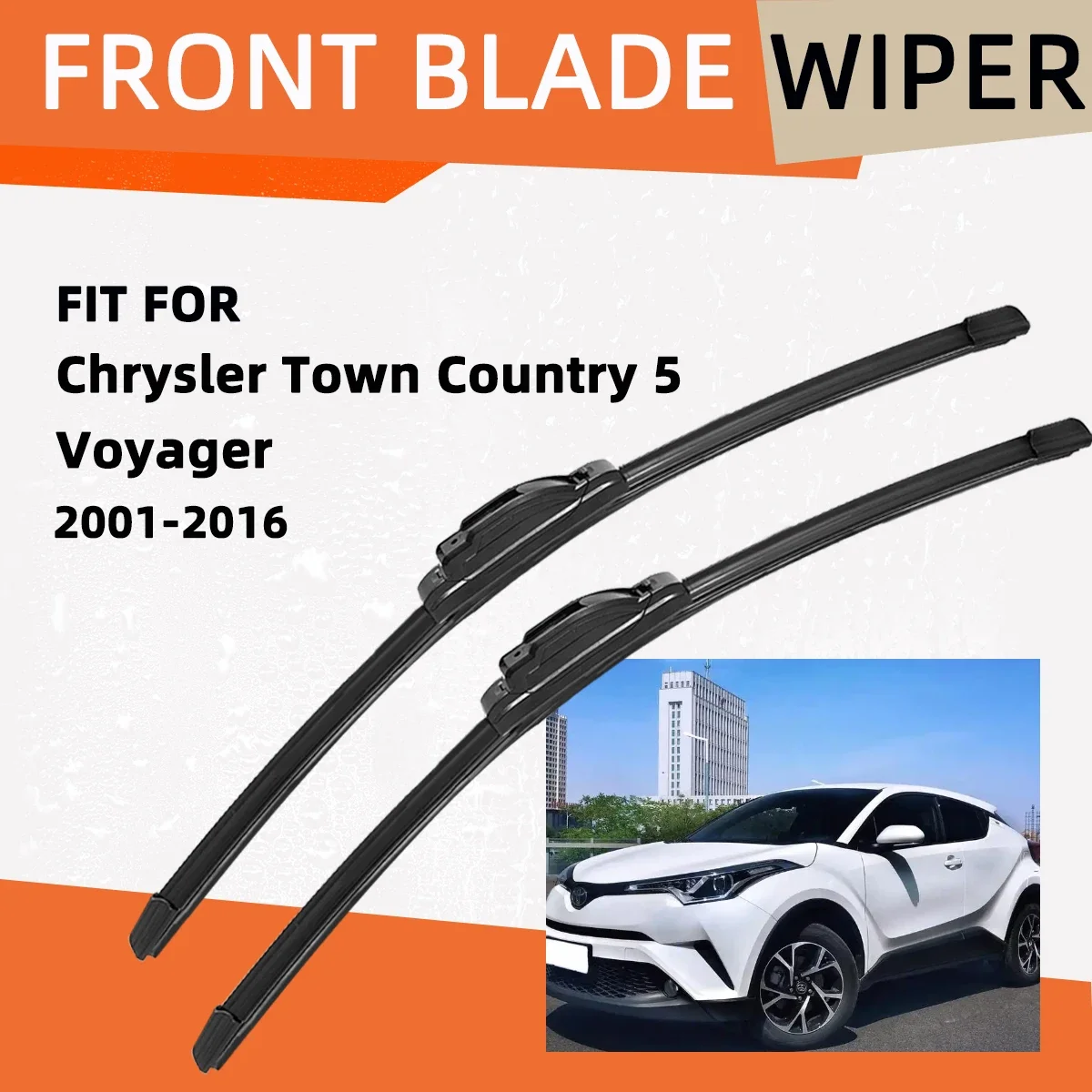 

Double Rubber Car Wiper for Chrysler Town Country 5 Voyager Front Blade Brushes Automobiles Parts Accessorie Windscreen Wiper