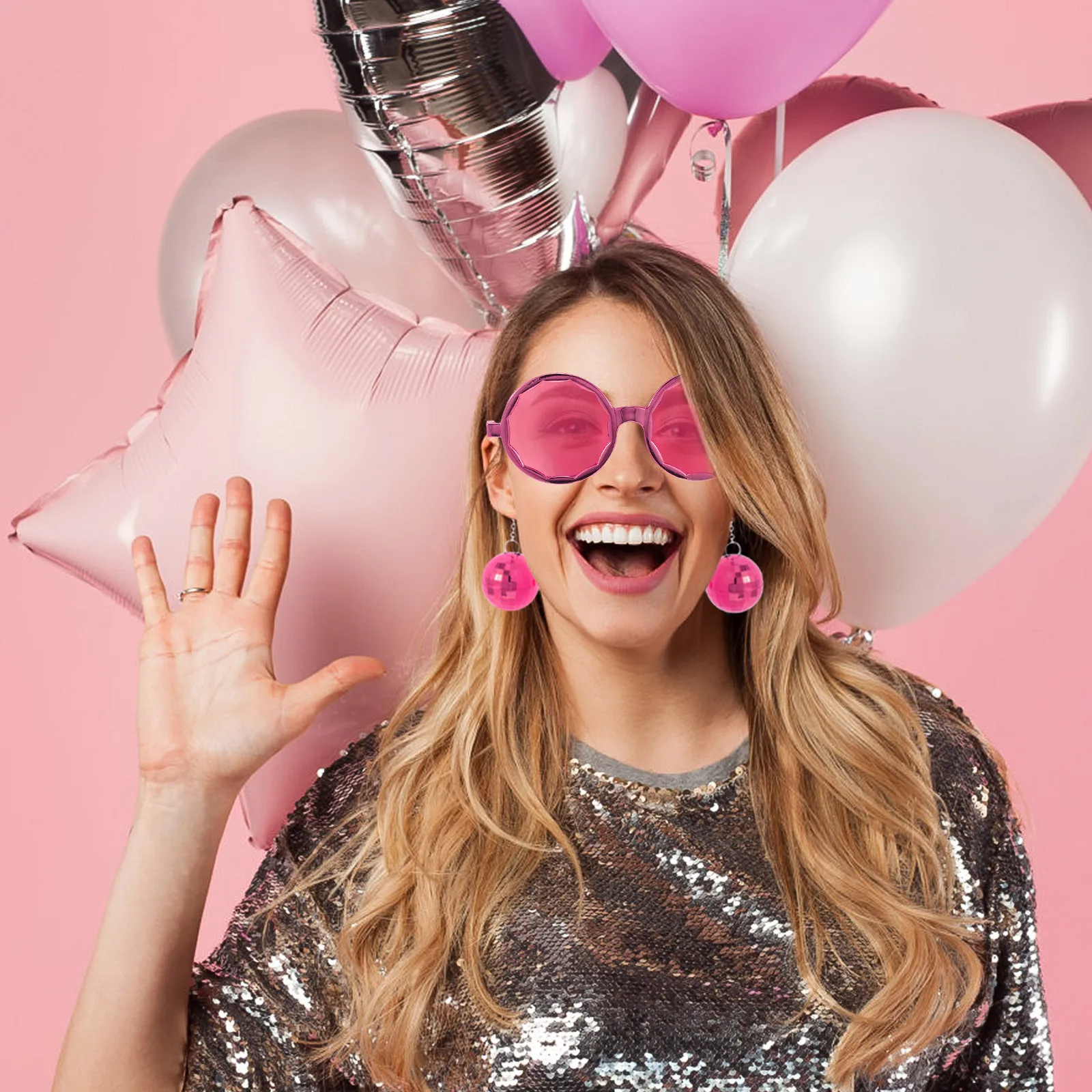 

Mirror Ball Glasses Vintage Disco Sunglasses Plastic Ball Party Accessories Funny Sunglasses Adults Women Men Birthday Gifts
