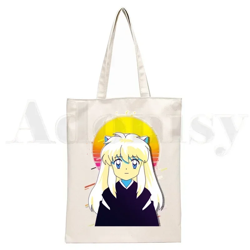 Feudal Demon Inuyasha Higurashi Kagome Anime Handbags Shoulder Bags Casual Shopping Girls Handbag Women Elegant Canvas Bag