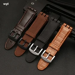 Genuine Leather Watch Band For Swatch IRONY YOS440 449 448 401G Watch accessories Strap 23mm men Watchband Bracelet Wrist