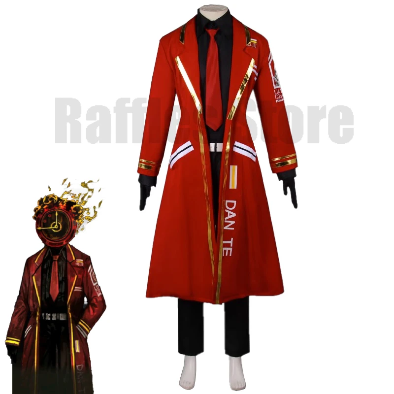 Game Limbus Company Dante DURANTE Cosplay Costumes Anime Uniform Clothing Long Red Jacket Halloween Carnival Costumes Men Women