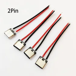 1-10Pcs Type C 2 Pin Waterproof Female USB C Socket Port With Screw Hole Fast Charge Charging Interface USB Connector with cable