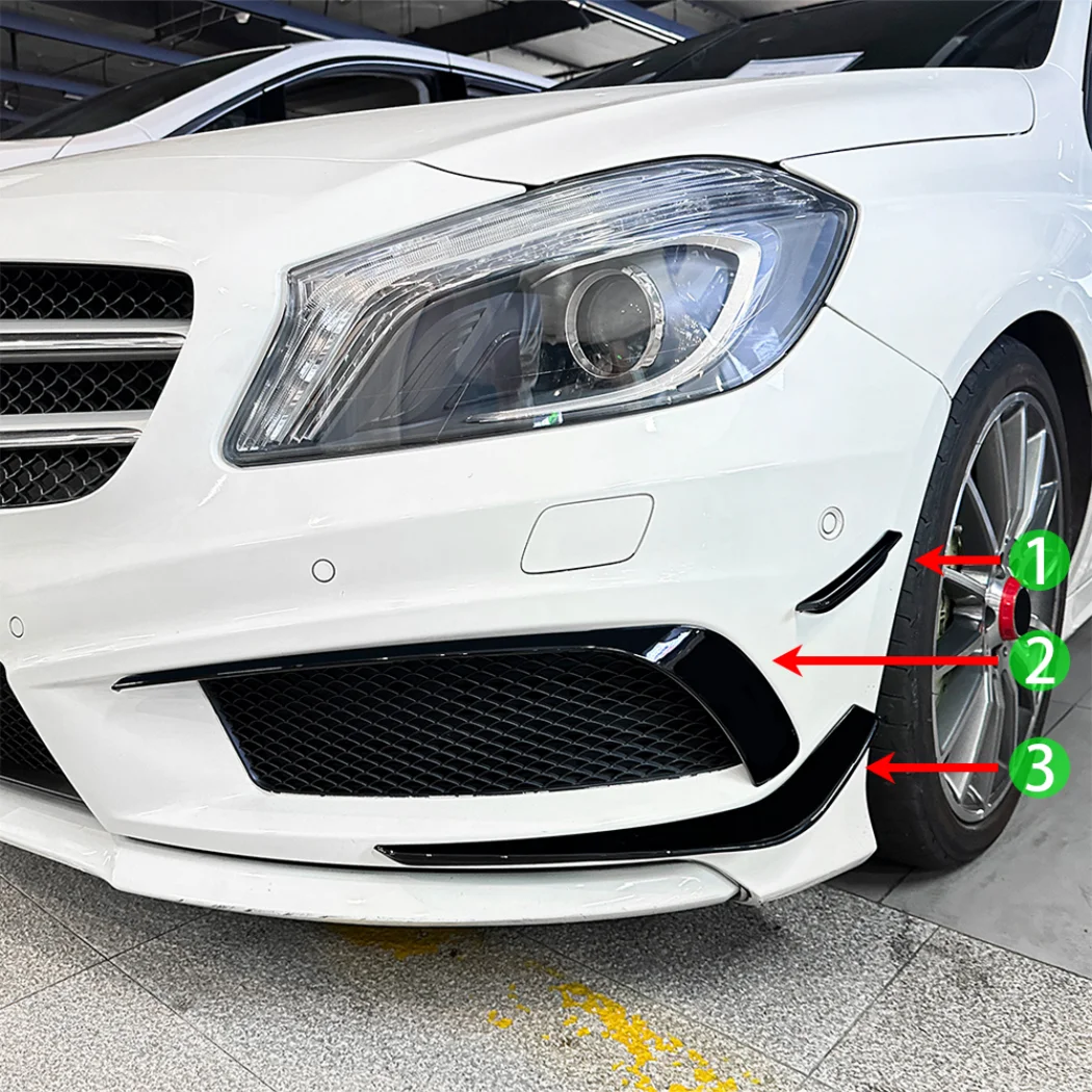Front Bumper Lower Air Vent Canards For Mercedes Benz A Class W176 A180 A200 A250 A45 AMG 2013-2015 Outlet Blade Cover Trim - view 2