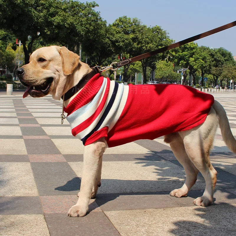 Big Dog Christmas Sweater Thick Warm Winter Knitwear Pet Clothes Turtleneck Pullover Reindeer Outfit for Small Medium Large Dogs