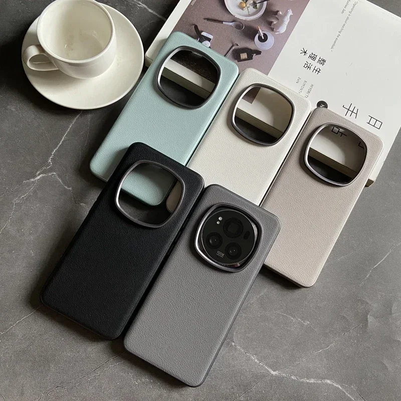 For Honor Magic 6 Pro Case Luxury Electroplated Leather Cover For Magic 6 Simple Business Shockproof Bumper Magic6Pro Funda
