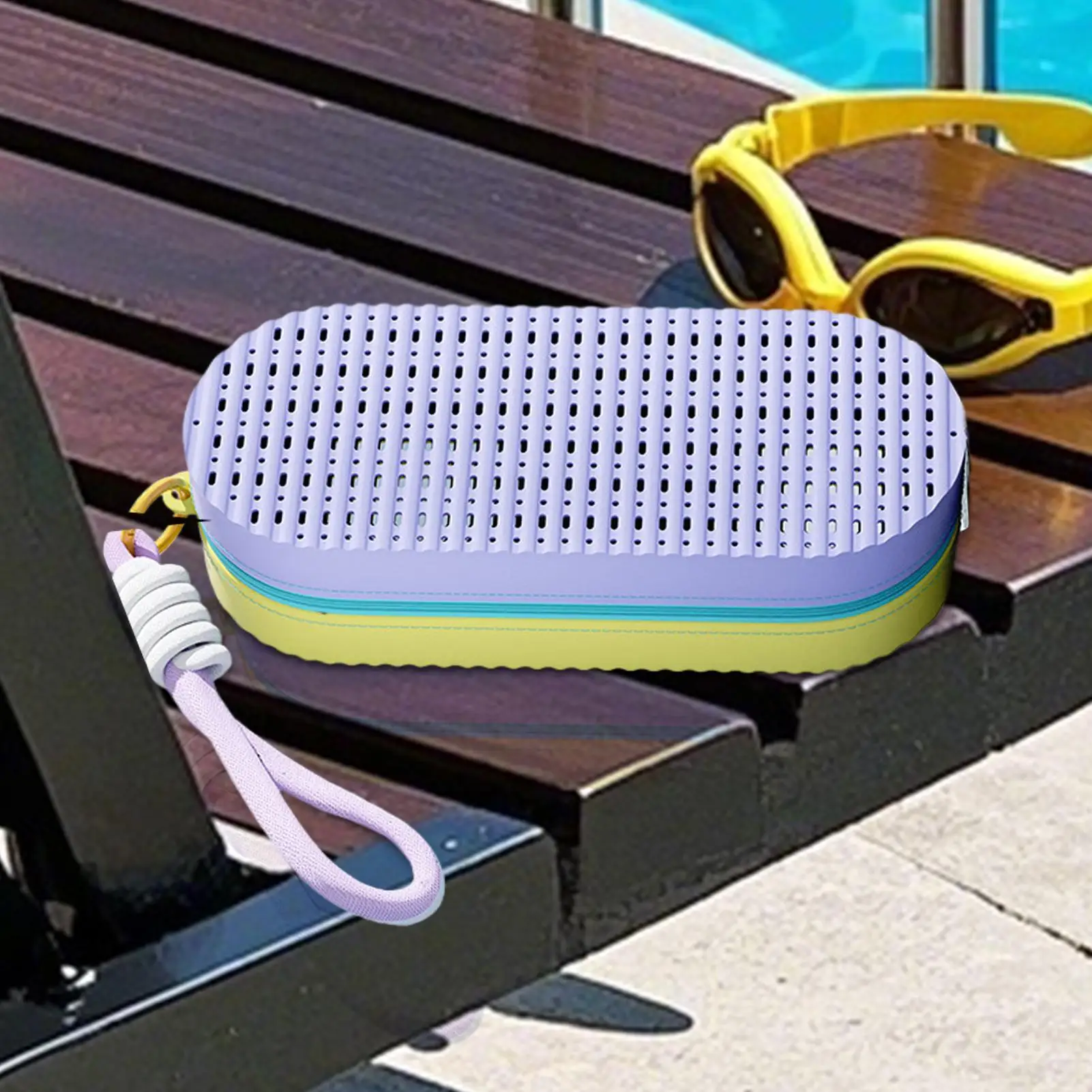 

Silicone Swimming Goggles Storage Box Hollow Round Hole Drain Hole Zipper Eyeglasses Bag Soft Breathable Myopia Glasses Case