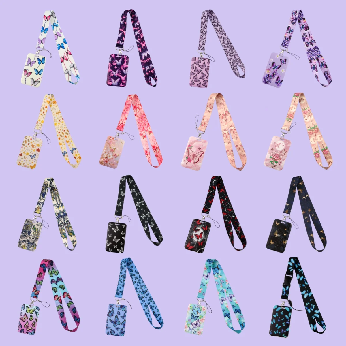 Colorful Butterfly Lanyards For Keychain Neck Strap ID Badge Holder Mobile Phone Hang Rope Keyring Accessories Gifts