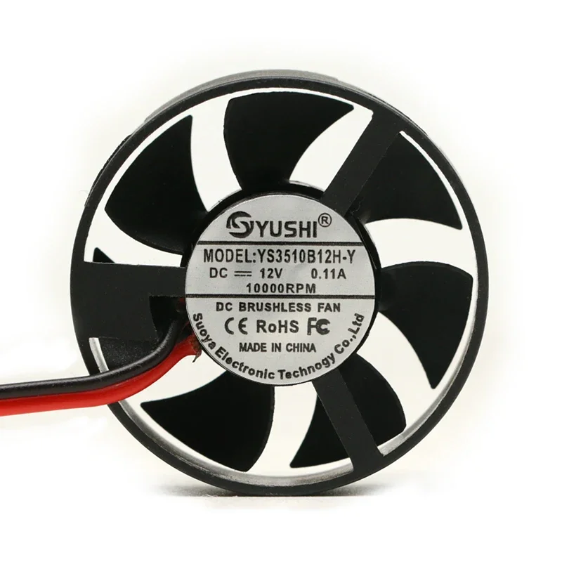 مصباح سيارة صامت دائري غير مثقوب LED مروحة تبريد أمامية 35x35x10 مللي متر كرة مزدوجة 35 مللي متر 5 فولت 12 فولت 24 فولت