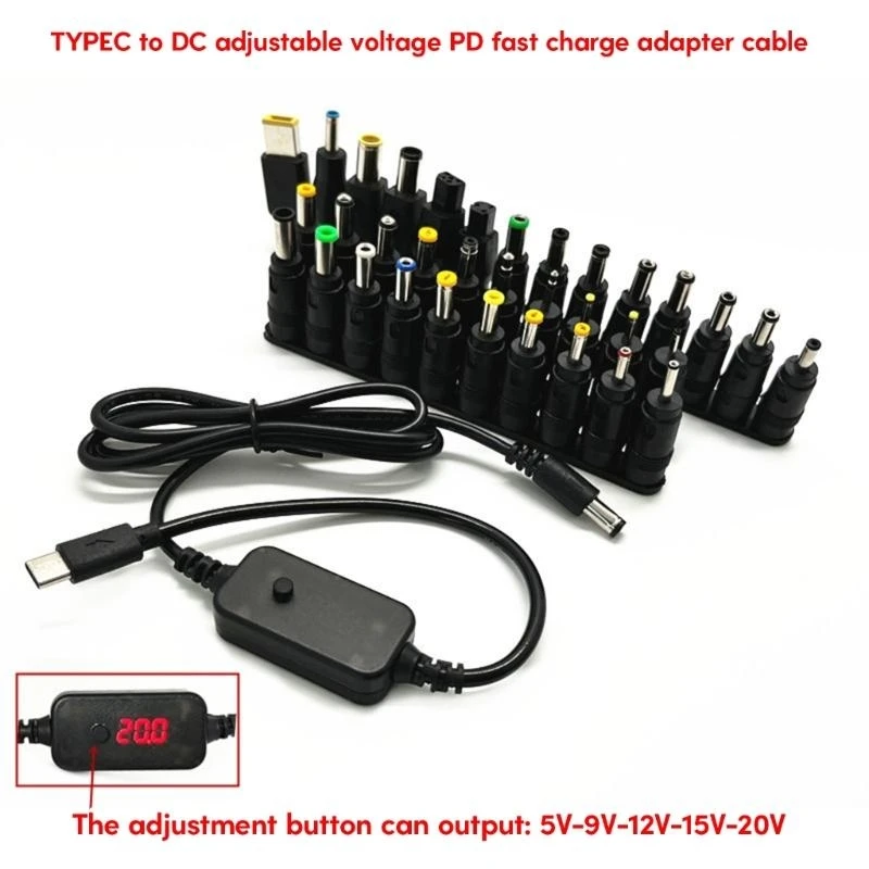 K3NB USB Type C to DC5521 PD Trigger Power Converter Adapter Cable for LCD Monitors