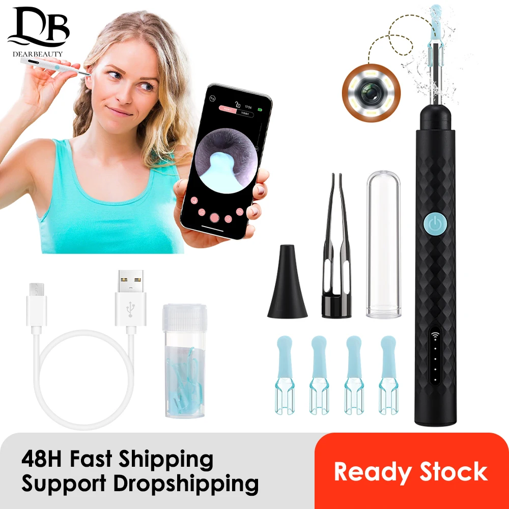 

2-in-1 Visual Earwax Cleaner with Camera HD Endoscope Earwax Removal Tool Kit Ear Scoops Tweezers Ear Pick for Cleaning Earwax