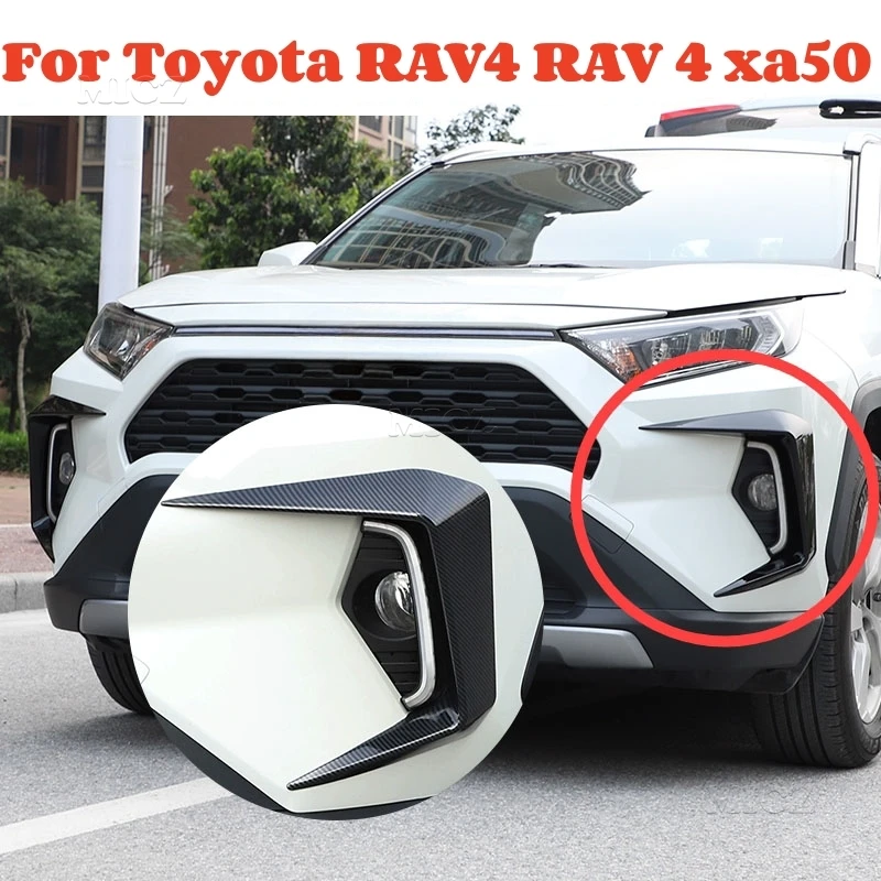 For Toyota RAV4 RAV 4 xa50 2pcs Front Foglight Eyebrow Eyelids Cover Trim Fog Light Lamp Protector 2020 2021 2022 2023