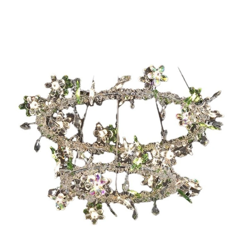 

Simple light luxury living room crystal chandelier villa personalized French style