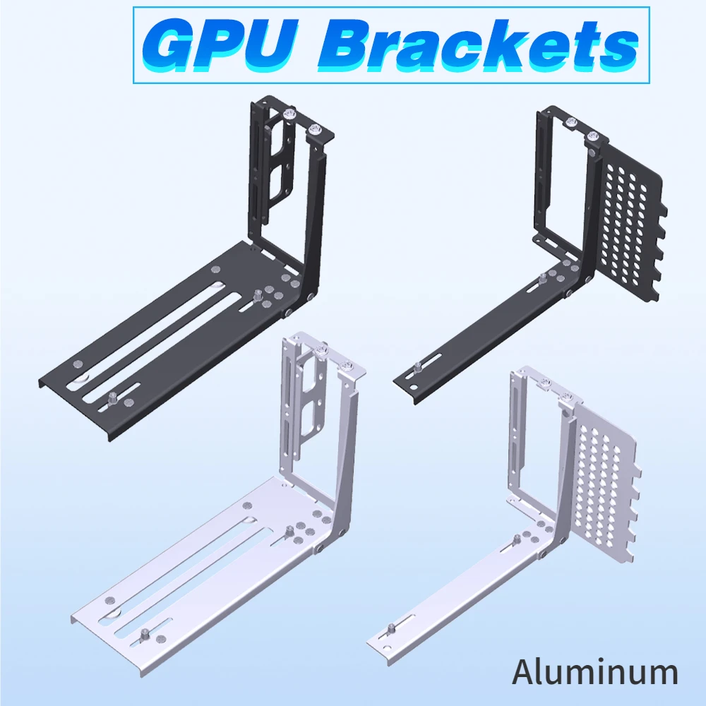 

Вертикальная видеокарта PCI-E X16, ATX Matx VGA, с алюминиевым держателем для графического процессора, 2 слота, белый и черный цвета, внешнее шасси для ПК