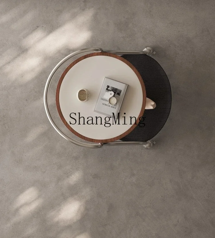 

ZYY household movable rock slab edge few living room small apartment retro creative cart