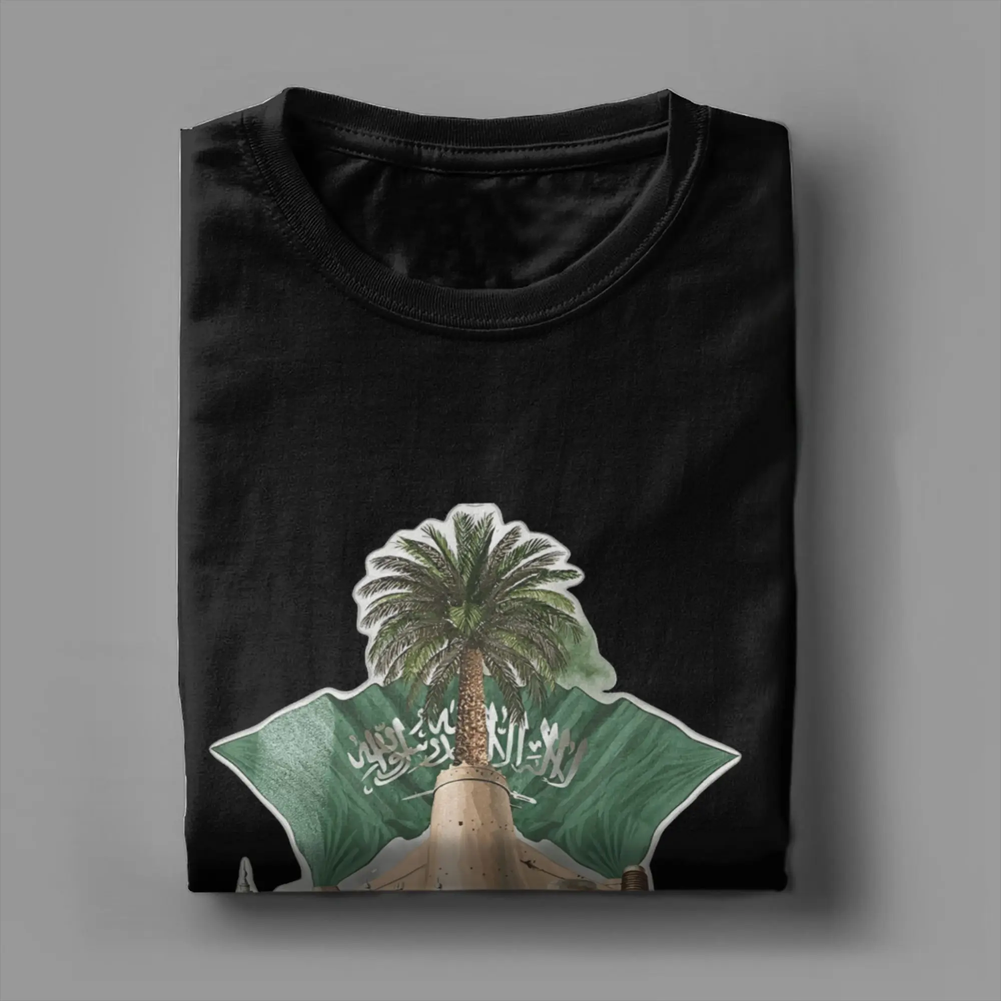 اليوم الوطني للمملكة العربية السعودية تي شيرت الشاطئ Harajuku تي شيرت الرجال 100 القطن س الرقبة حجم كبير 5XL قصيرة الأكمام Y2K بلايز عادية