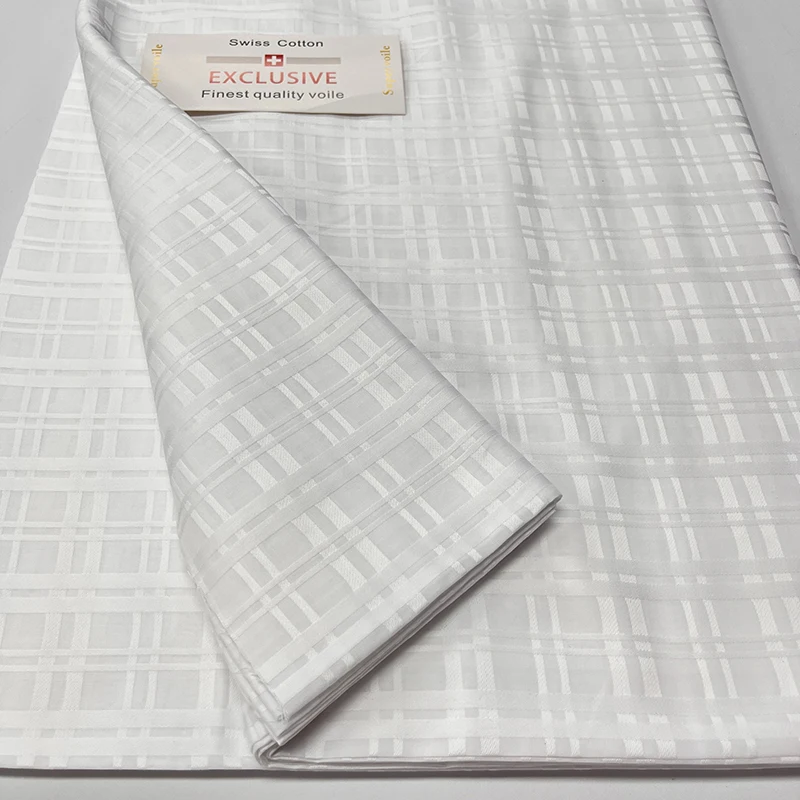 

Ultra-Thin Soft Swiss Cotton Fabric, 5Yards African Volie French Dry Lace Fabric, Nigerian Fabric Clothing for Men Party 2026