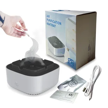 Cinzeiro purificador de ar com filtro de cinzas, íons negativos para reduzir fumaça de segunda mão, eliminar odores irritantes de queimaduras de cigarros