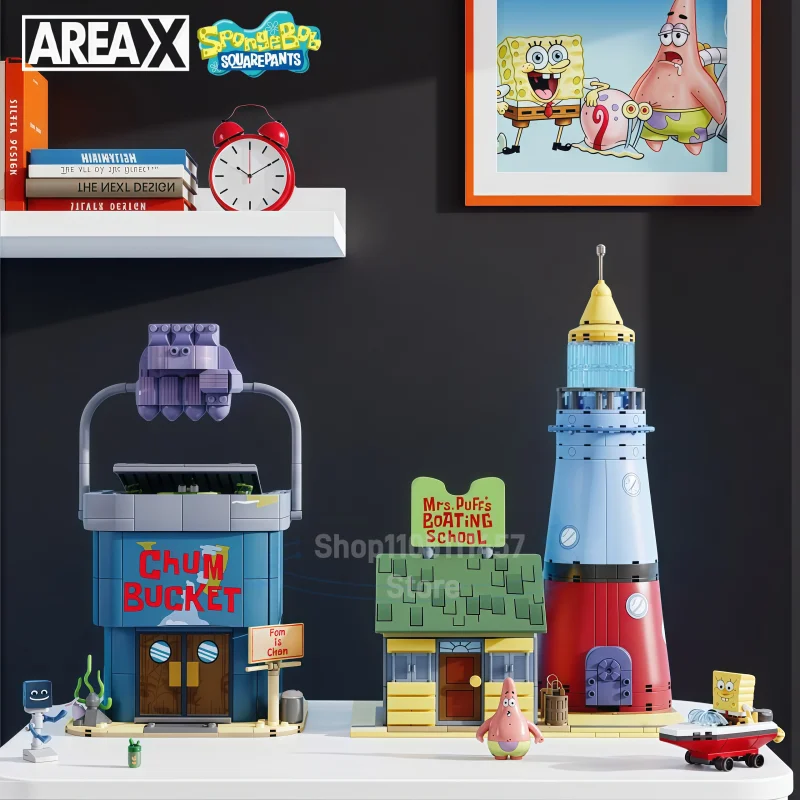 areax-building-blocks-spongebob-squarepants-undersea-driving-school-chum-bucket-assembly-model-toys-children's-holiday-gifts
