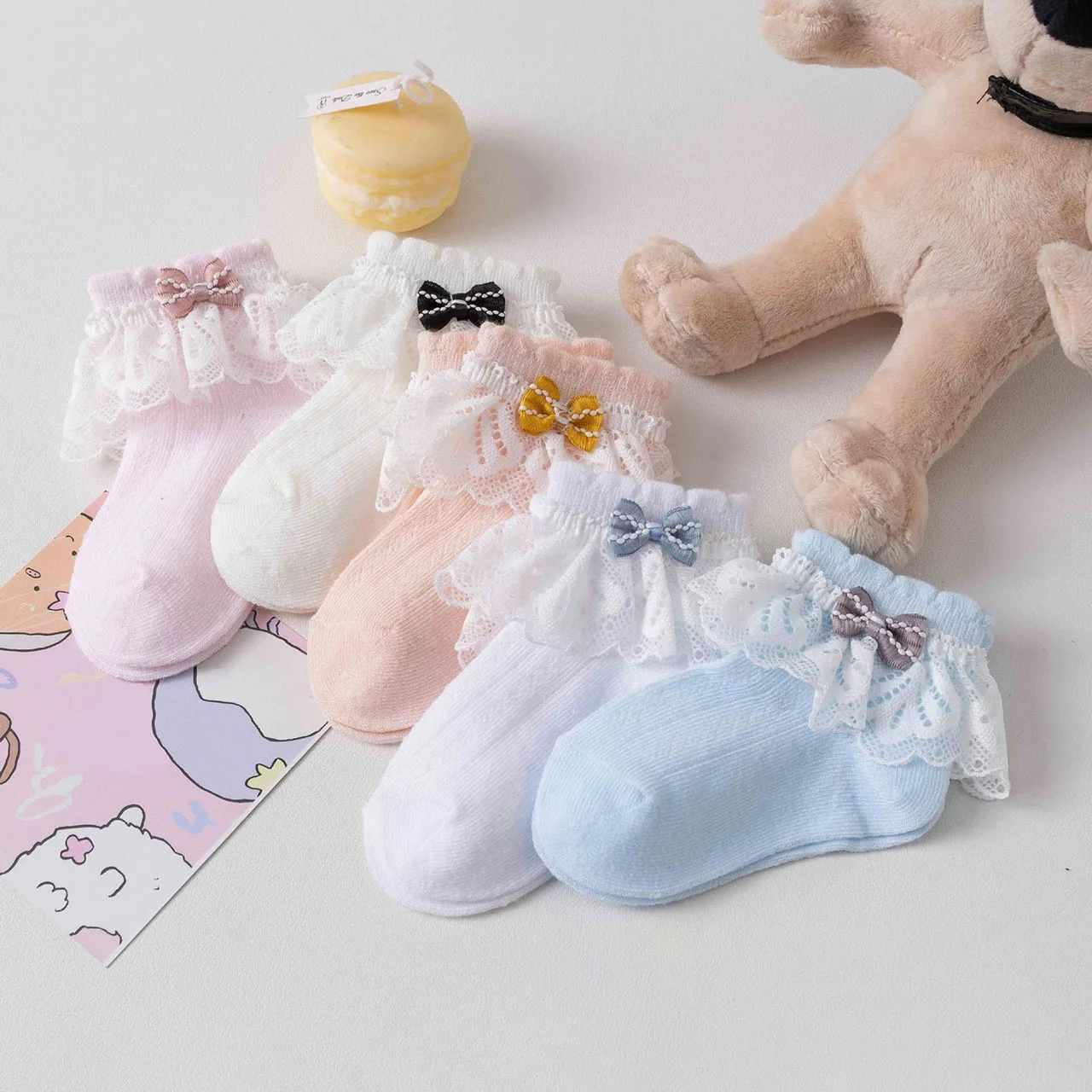 

Lace Ruffle Baby Newborn Mesh Socks Summer Thin Breathable Princess Girl Short Socks Sweet Bow Toddler Kids Cotton Socks