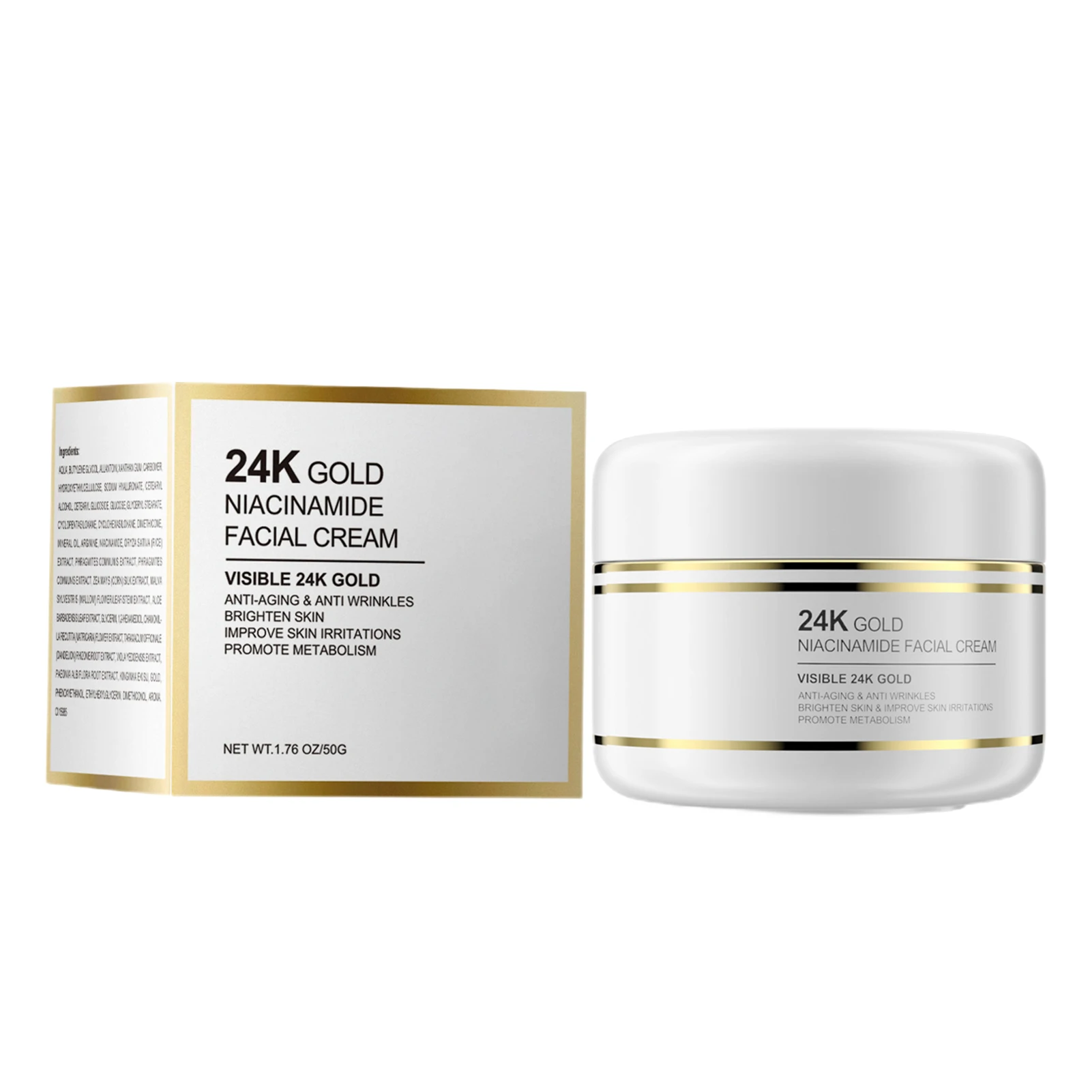 24k Gold Anti Wrinkle Face Cream Niacinamide Whitening Cream  Dark Spot Remover косметика для макияжа