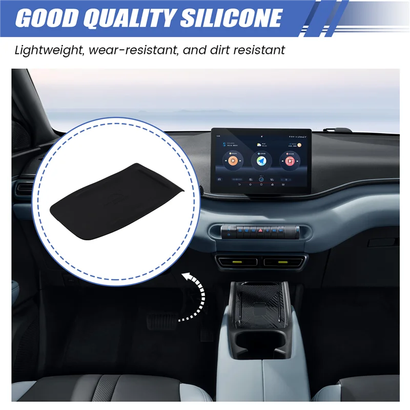 แน่นคอนโซลกลางรถคอนโซลไร้สายชาร์จ Anti Skid Pad Anti SLIP MAT ซิลิโคนสําหรับ BYD Dolphin MINI/BYD Seagull