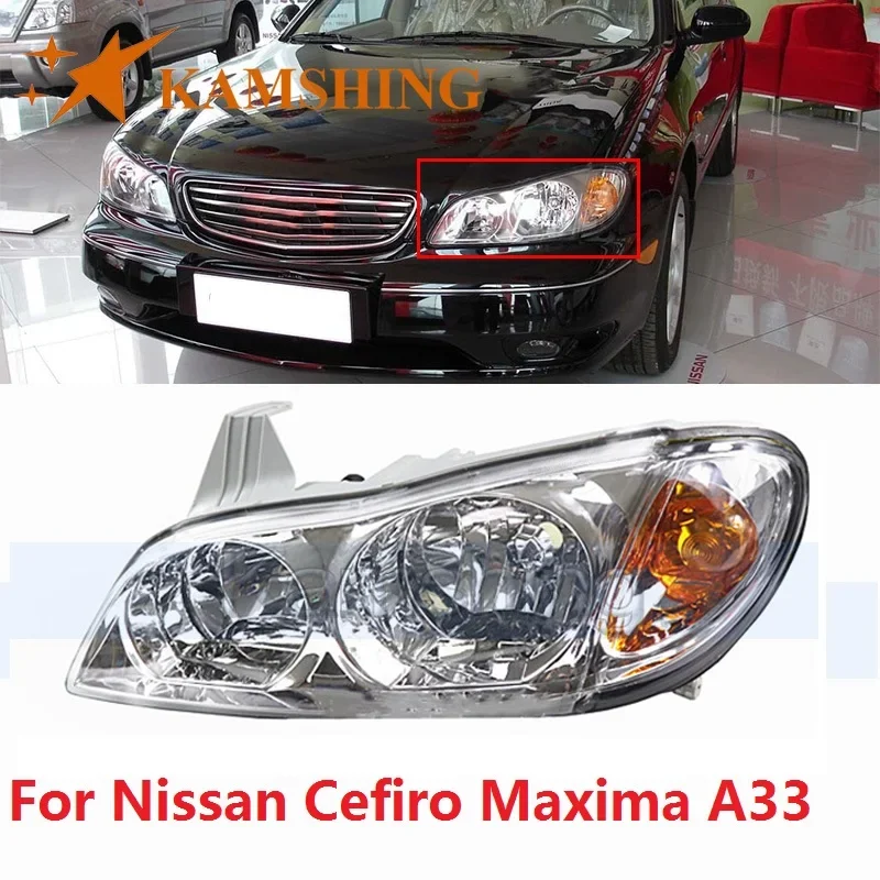 Kamshing Front Bumper Headlight Headlamp  For Nissan Cefiro Maxima A33 2000 2001 2002 2003 2004 Head Light Head Lamp Assembly