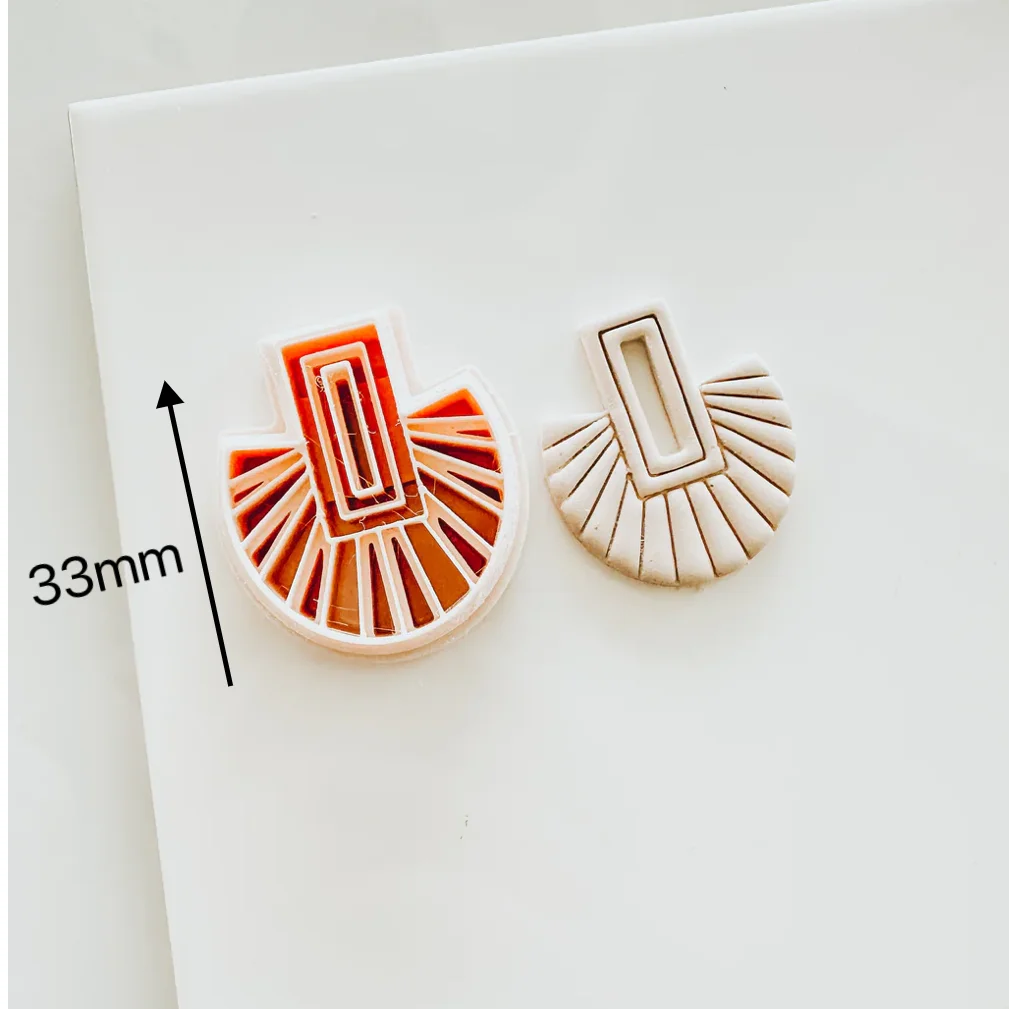 HOT Boho Bohemian Style Polymer Clay Cutter Feather Fan Lotus Geometry Shape Clay Embossed Molds for Earrings Jewelry Making