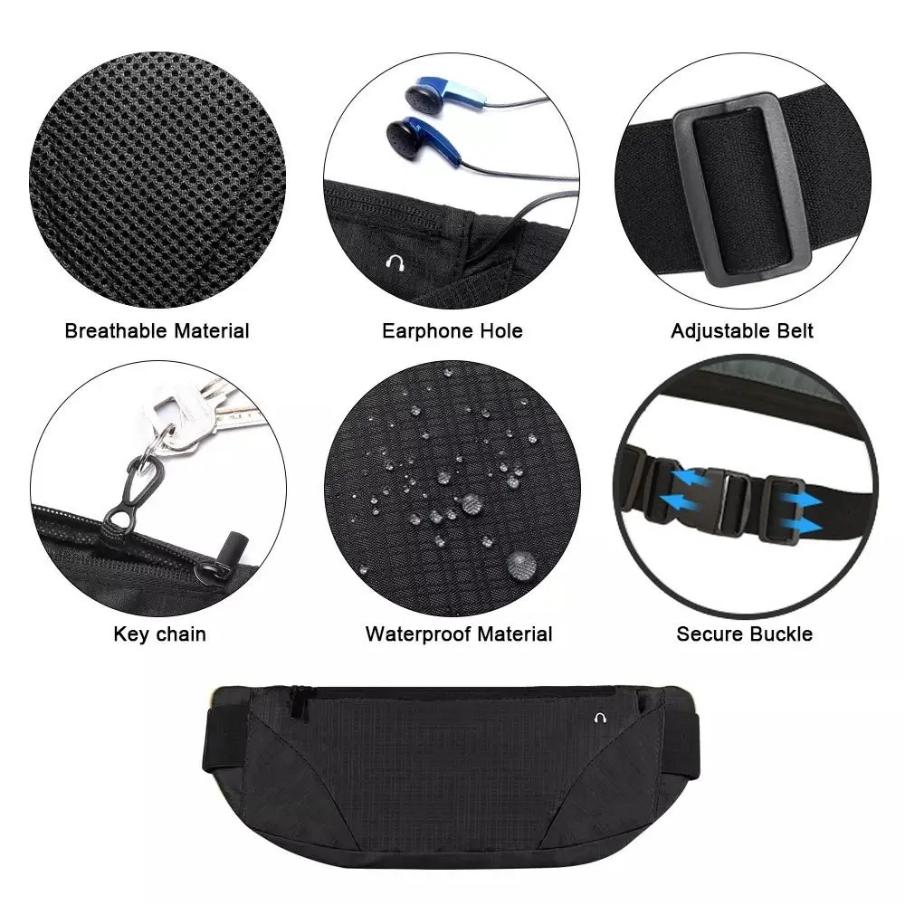 

Трехсекционные поясные сумки для бега, водонепроницаемая дышащая сумка для марафонского бега, легкая многофункциональная спортивная сумка для телефона, Rinning