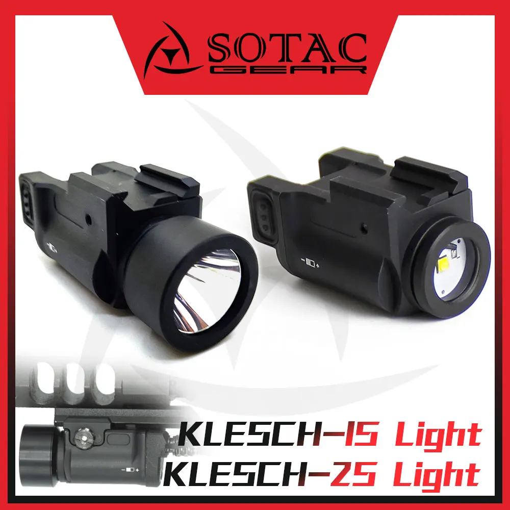 

Tactical KLESCH-1S KLESCH-2S Scout Light White LED Weaponlight Hunting Flashlight Strobe Function SOTAC GEAR