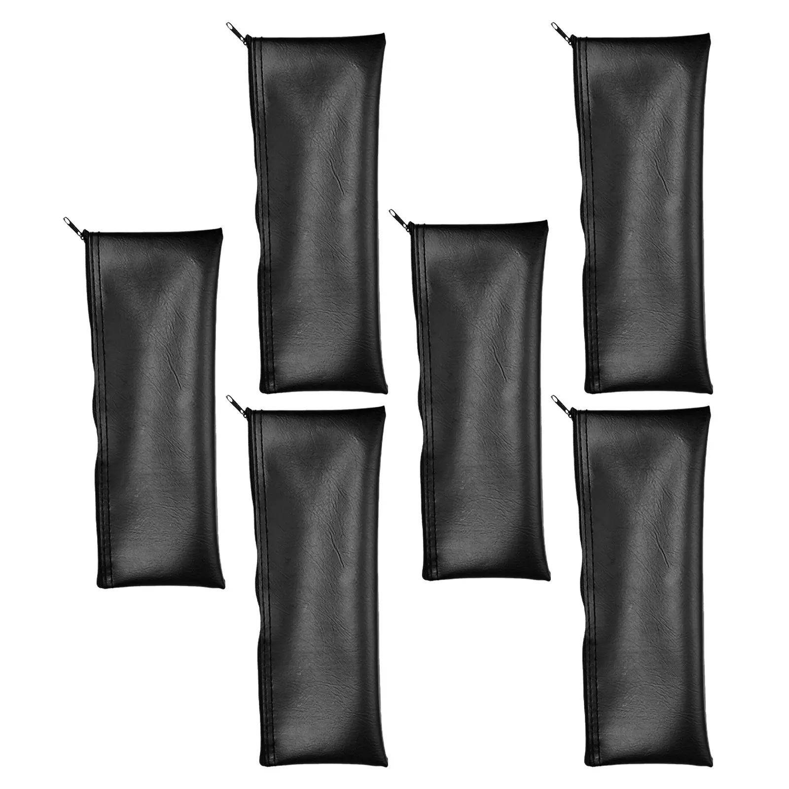 6Pcs Microphone Pouch Portable Protective PU Case Wireless Mic Organizer Bag Zipper Microphone Storage Bag Outdoor
