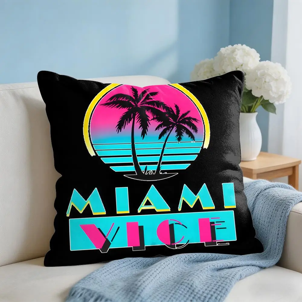 M-Miami Vice Movie Cool Cushion Cover Square Pillow Bedroom Sofa Leisure Comfort Living Room Home Decoration 40X40