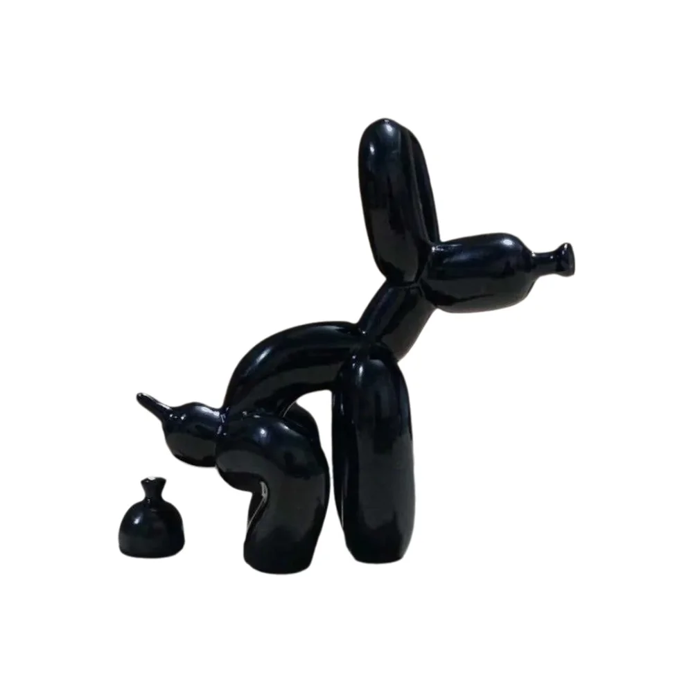 Moderne kunst squat ballon hond dier decoratief standbeeld, geschikt voor interieur woonkamer boerderij slaapkamer kantoorkast hout - afbeelding 2