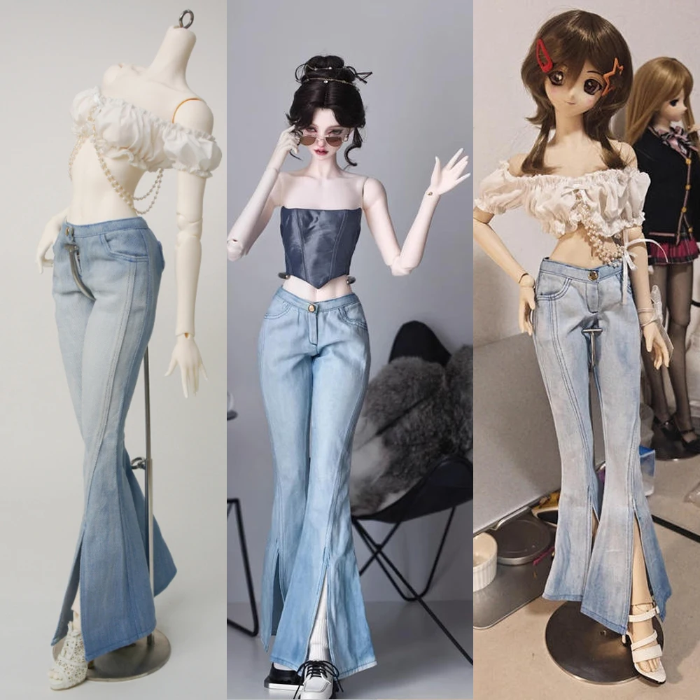 

D09-P781 children handmade toy 1/3 IMPL SD16 AS60 SDGR girl BJD/SD doll clothes Pearl chain top split jeans 1pcs