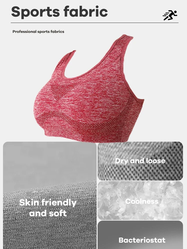 Atmungsaktiver Push-Up-BH für Damen, Sportunterwäsche, Laufen, Yoga, Fitness – Detail 2
