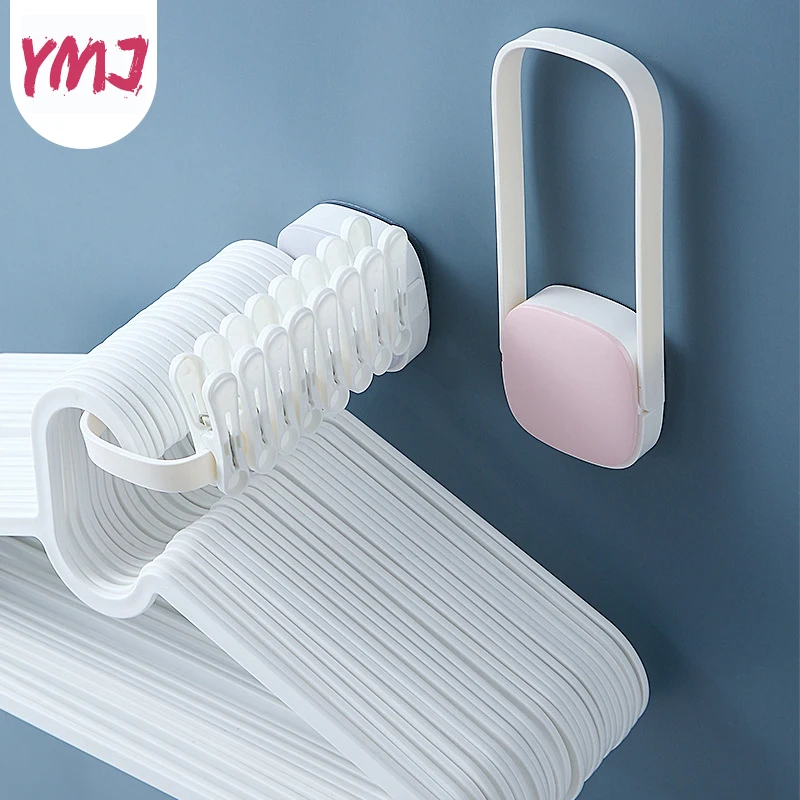 Clothes hanger organizer Rack Space Saving Hanger Multi-function Folding Clip Hanger Holder Racks Scarf Clothes Storage shelf