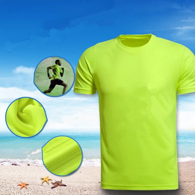 Men's Quick Dry Short Sleeve Gym Running Moisture Wicking Round Neck T-Shirt Training Exercise Gym Sport Shirt Tops Lightweight image 3