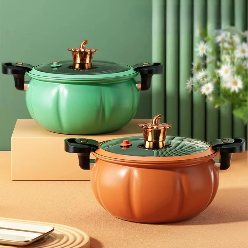 

28cm Micro Pressure Medical Stone Pumpkin Pot Multi-function Non-stick Cooking Pots Fried Stew Pot Visible Pot Cover Soup Pot